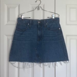 EUC Madewell rigid denim a-line mini skirt